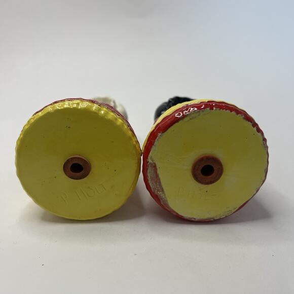 Vintage 1970s P Holt Ceramic Burlap Rag Doll Salt and Pepper Shakers MCM Unique - Picture 9 of 12